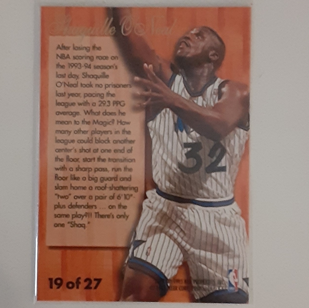 SHAQUILLE O'NEAL BASKETBALL CARD - Picture 2 of 2